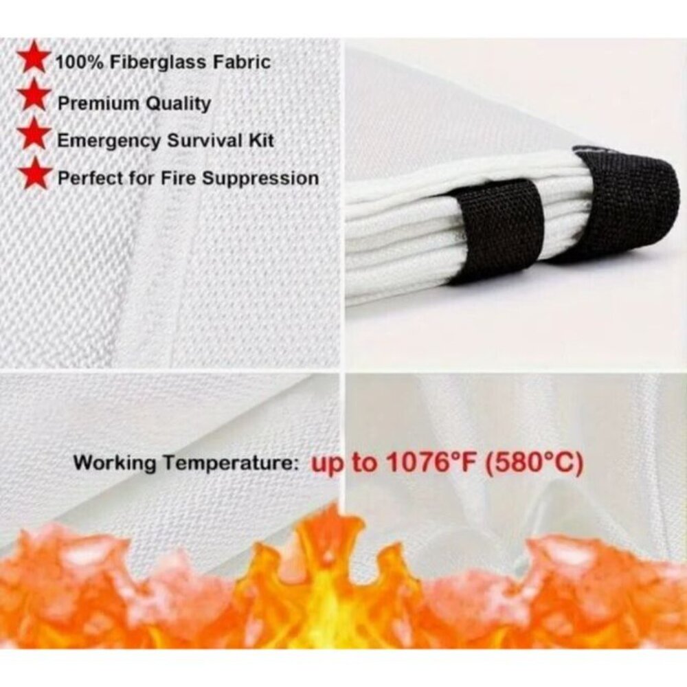 Emergency Fire Blanket 39''x39'' Reusable Ultimate Fire Defense Tool is Here - Picture 5 of 8
